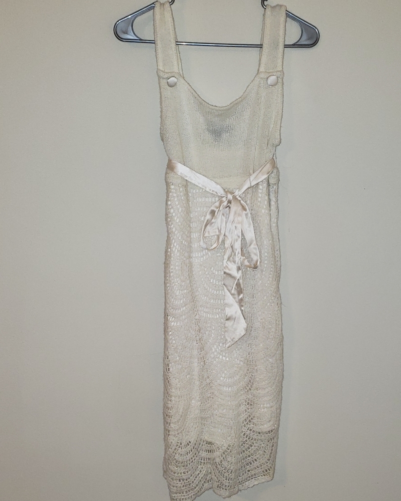 Bebe boho cream knit sweater dress M